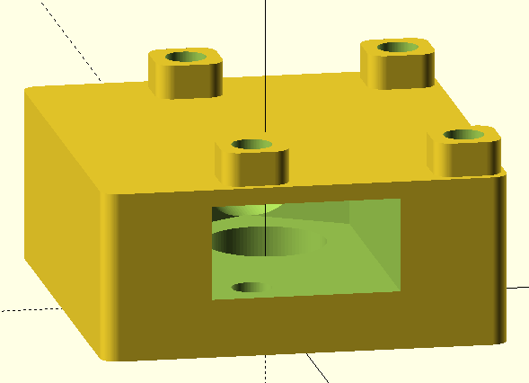 CAD view of camera mounting block