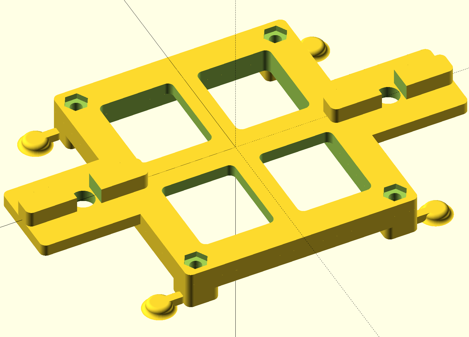 CAD render of the bracket with 3d printing extras